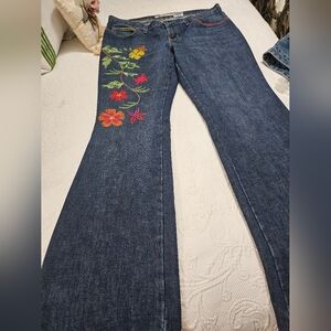 GAP Dark Blue Embroidered Flare Jeans